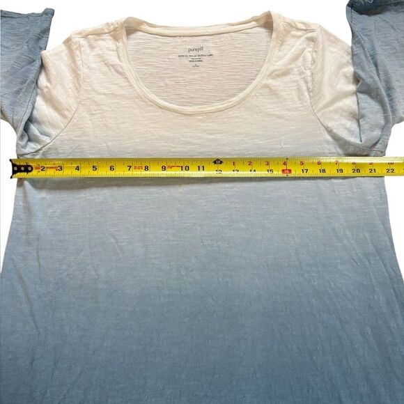 J Jill Pure Jill Ballet Sleeve Tunic Ombre Blue and White Top Women Large Petite - Picture 8 of 9